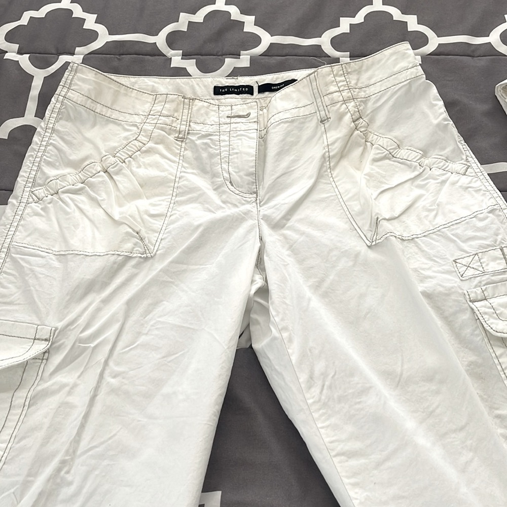 The Limited, white cargo capris.